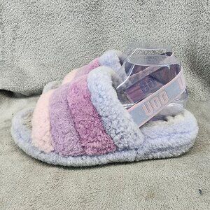 UGG Shoes Womens 9 Light Purple Shearling Fluff Yeah Slipper Slide *Read*